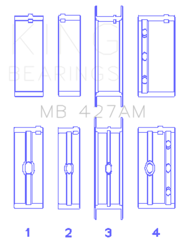 King Engine Bearings Chevrolet 173 V6 (Size +0.50mm) Main Bearing Set