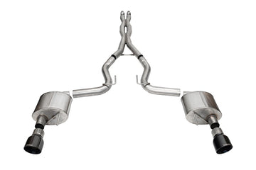 Corsa 24+ Ford Mustang GT Xtreme Cat-Back Ex. Sys. 3.0in Dual Rear Exit w/4.5in Black PVD Pro Tips