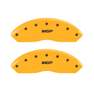 MGP 4 Caliper Covers Engraved Front & Rear MGP Yellow finish black ch