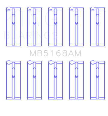 King Engine Bearings Honda F22B/H22A (Size +0.75mm) Main Bearing Set