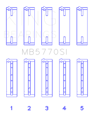 King Engine Bearings Nissan Vk45Dd/E/Vk50Ve/Vk56DE/Vd (Size +0.25mm) Main Bearing Set