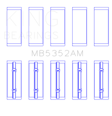 King Engine Bearings Renault K9K/K4M (Size +0.25mm) Main Bearing Set
