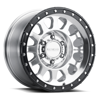 Method MR315 17x8.5 0mm Offset 6x5.5 106.25mm CB Polished Wheel - Gloss Black Lip