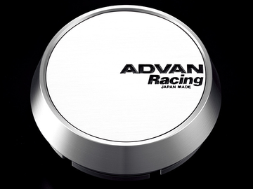 Advan 63mm Middle Center Cap - White/Silver Alumite