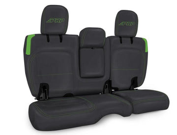 PRP Jeep Wrangler JL Rear Bench CoversU - 4 door with Armrest - Black/Green
