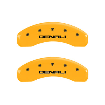 MGP 4 Caliper Covers Engraved Front & Rear Denali Yellow Finish Black Char 2016 GMC Canyon