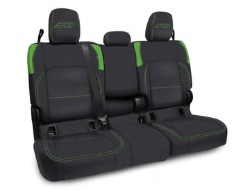PRP Jeep Wrangler JT Rear Bench Covers - with Armrest - Black/Green