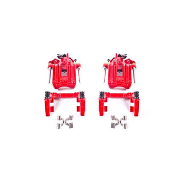 Power Stop 00-06 Audi TT Quattro (w/Non Vented Rotors Only) Rear Red Calipers w/Brackets - Pair