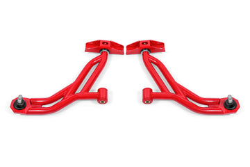 BMR 10-14 Ford Mustang Non-Adj. Lower A-Arms Delrin/Rod End w/ 19mm Tall Ball Joint - Red