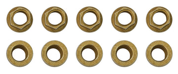 Moroso 1/4in-28 Zinc Flange Nut w/ Washer Face  - 10 Pack