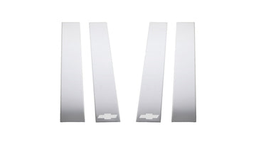 Putco 2020 Chevy Silv HD - Chevy Bow Tie Etching - Crew Cab / Double Cab (6pcs) SS Pillar Posts