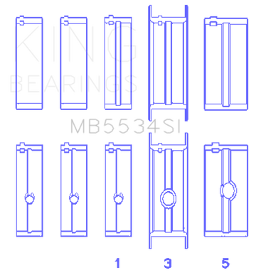 King Engine Bearings Chrysler/Jeep 318ci (Size 040) Main Bearing Set