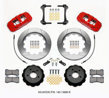 Wilwood AERO6 Front Hat Kit 14.00 Red 15-23 Mustang w/Lines