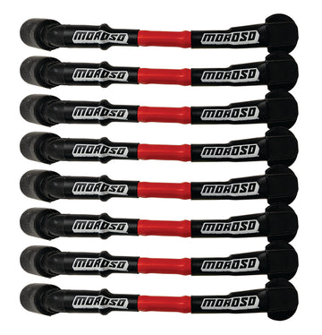 Moroso 9.75in Long Coil On Plug Sleeved Ultra Spark Plug Wire Set - Red