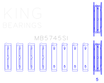 King Engine Bearings Subaru FA/FB (Size 0.50 Oversized) Main Bearing Set