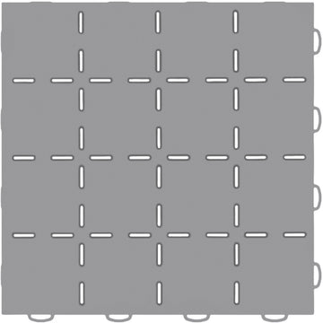 WeatherTech TechFloor 12in x 12in Solid Floor Tile w/ Raised Squares - Grey
