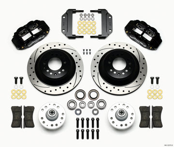Wilwood Narrow Superlite 6R Front Hub & 1PC Rtr Kit 12.88in Drilled Magnum Force Drop Spindle