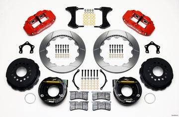 Wilwood Narrow Superlite 4R Rear P-Brk Kit 12.88in Red Mopar/Dana 2.36in Off w/Snap Ring Bearing