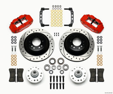 Wilwood Narrow Superlite 6R Front Hub & 1PC Rtr Kit 12.88in Drilled -Red 74-80 Pinto/Mustang II