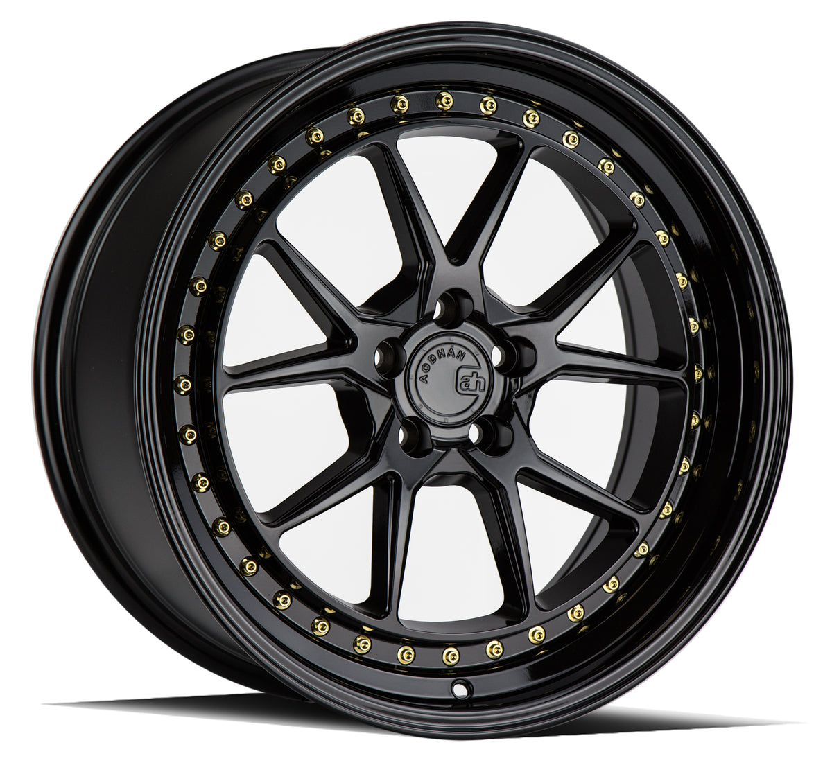 AodHan DS08 (DPF®) Gloss Black W /Gold Rivets