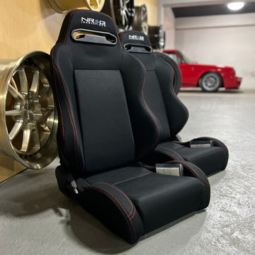 Reclinable Racing Seat Cloth with Red Stitching set