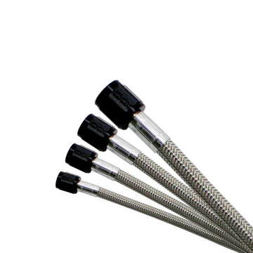 Nitrous Express 8AN 12in Stainless Steel Braided Hose (Black Ends)