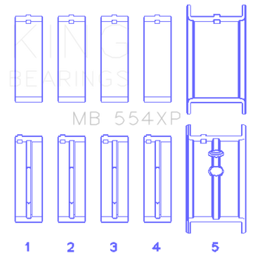 King Engine Bearings Chevrolet 265/283/302/327 V8 Main Bearing Set