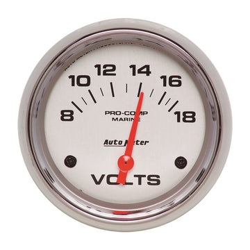 AutoMeter Gauge Voltmeter 2-5/8in. 18V Electric Marine Chrome