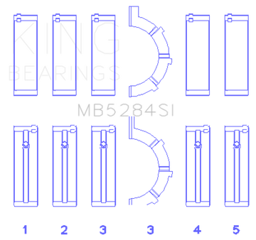 King Engine Bearings Chrysler/Jeep 287Ci 4.7L (Size +0.75mm) Main Bearing Set