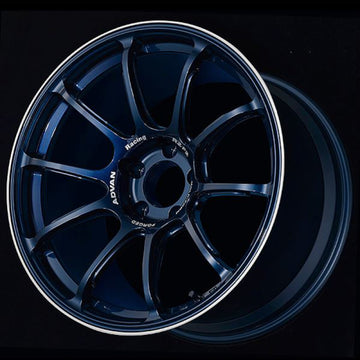Advan RZ-F2 18x10.0 +35 5x114.3 Racing Titanium Blue and Ring Wheel