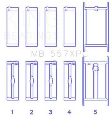 King Engine Bearings General Motors 262/ 267/ 302/ 307/ 327/ 350 pMaxBlack Coated Main Bearing Set