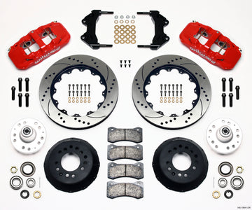 Wilwood AERO6 Front Hub Kit 14.00 Drilled-Red WWE ProSpindle