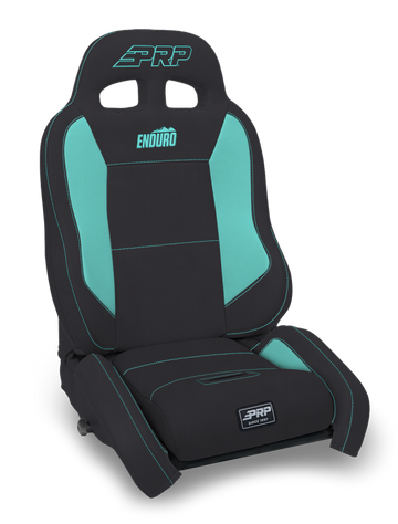 PRP EnduroCrawl Reclining Suspension Seat - Black/Teal Vinyl - Passenger