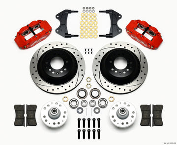 Wilwood Narrow Superlite 6R Front Hub & 1PC Rtr Kit 12.88in Drilled -Red WWE ProSpindle