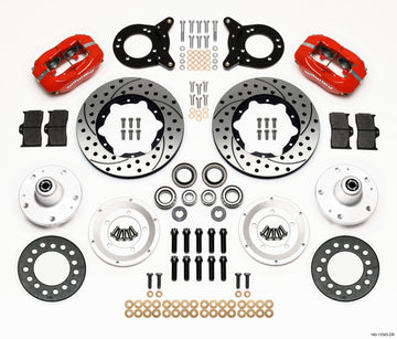 Wilwood Dynapro Dust-Boot Front Kit 11.00in Drilled Red 1965-1969 Mustang Disc & Drum Spindle