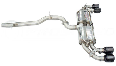 Invidia 2022+ Volkswagen Golf R MK8 76mm R400 Valved Cat Back Exhaust Straight Cut Black Tips