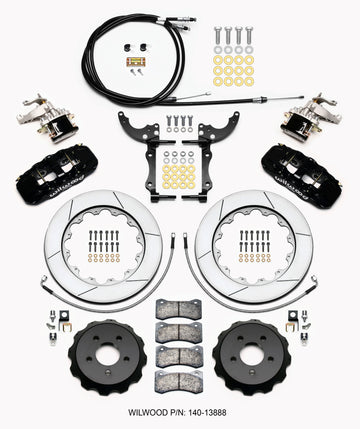 Wilwood AERO4 / MC4 Rear Kit 14.00 15-23 Mustang w/Lines & Cables