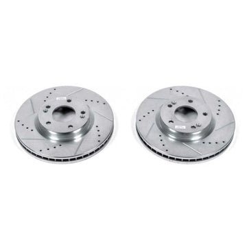Power Stop 07-09 Hyundai Santa Fe Front Evolution Drilled & Slotted Rotors - Pair