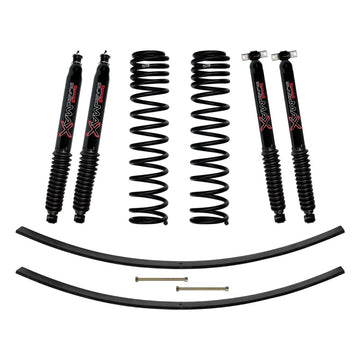 Skyjacker Jeep XJ 3in FR Dual Rate Long Coil Suspension Lift Kit w/RR Add-A-Leaf/Black Max Shocks