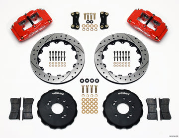 Wilwood FSLI4 Front Hat Kit 13.00in Drilled Red Nissan 240SX