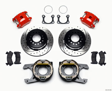Wilwood D154 P/S P-B Kit Drilled-Red Big Ford 2.36in Offset