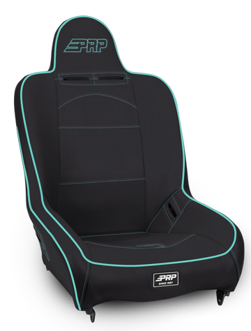 PRP Premier High Back Suspension Seat- Black/Teal Vinyl