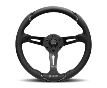Momo Gotham Steering Wheel 350 mm - Black Leather/Black Spokes