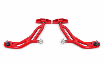 BMR 10-14 Ford Mustang Adj. Lower A-Arms w/ Delrin/Rod End / 19mm Tall Ball Joint - Red