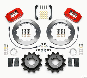 Wilwood Dynapro Radial Rear Kit 12.88in Red 2006-2007 Subaru WRX w/Lines