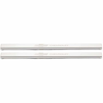 Putco 2019+ Chevrolet Silv LD Fits Double Cab and Regular Cab (2pc) w/ Bow Tie Etching SS Door Sills