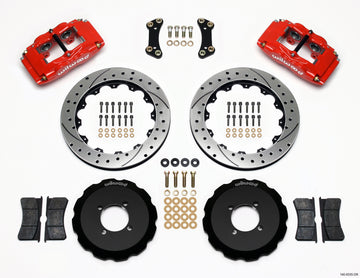 Wilwood FSLI4 Front Hat Kit 13.00in Drilled Red 2003-05 Scion xA xB