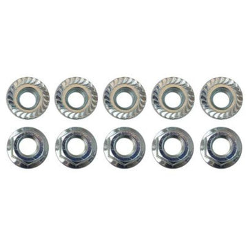 Moroso Zinc Serrated Flange Nuts - M8 X 1.25 (10 Pack)