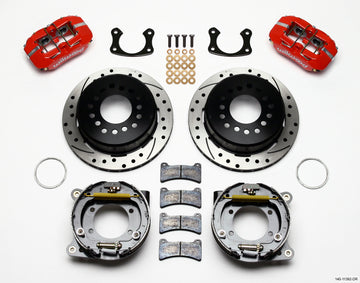 Wilwood Dynapro Low-Profile 11.00in P-Brake Kit Drill-Red New Big Ford 2.50in Off Staggered Mount
