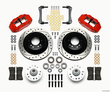 Wilwood Narrow Superlite 6R Front Hub & 1PC Rtr Kit 12.88in Drilled -Red 70-78 Camaro